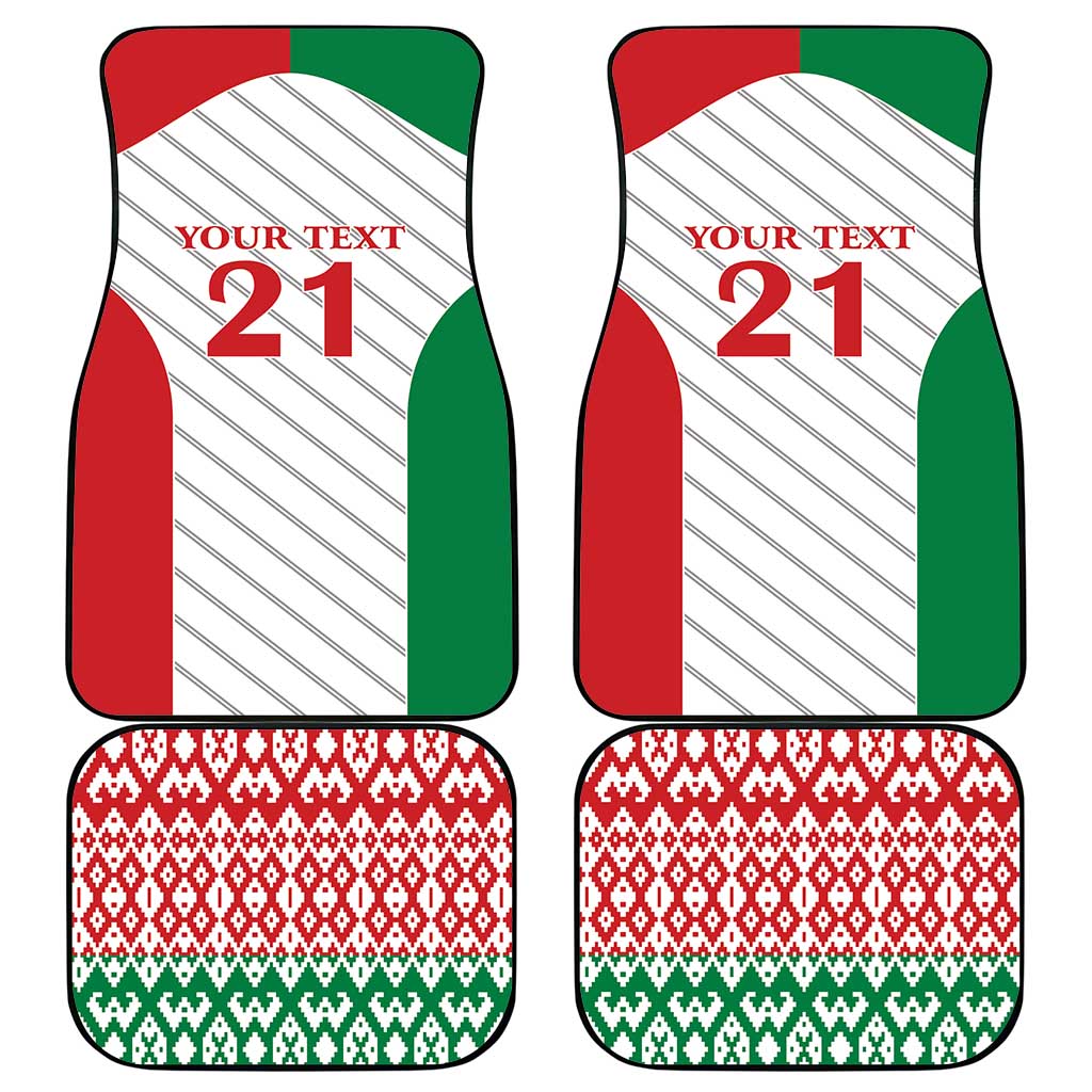 Belarus Football Custom Car Mats Rushnyk Pattern