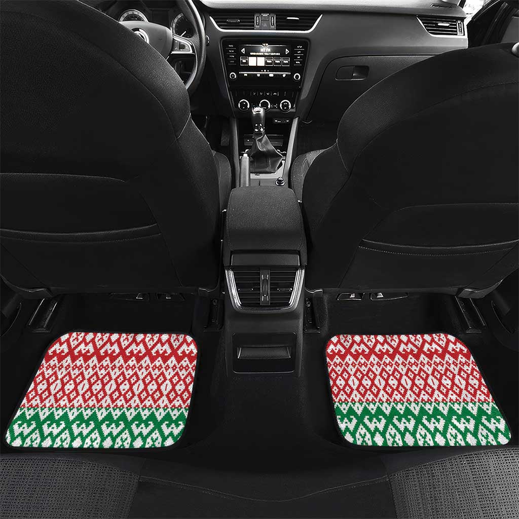 Belarus Football Custom Car Mats Rushnyk Pattern