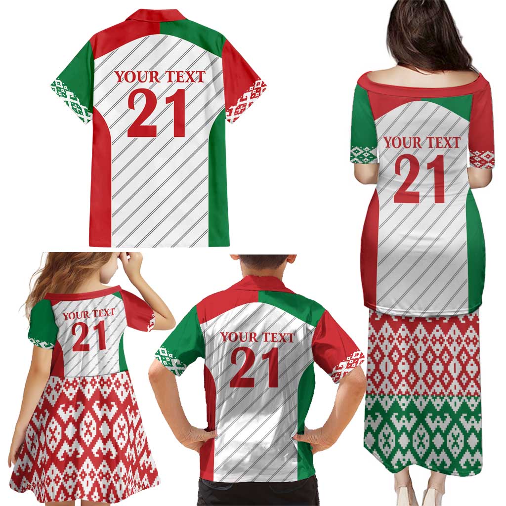 Belarus Football Custom Family Matching Puletasi and Hawaiian Shirt Rushnyk Pattern