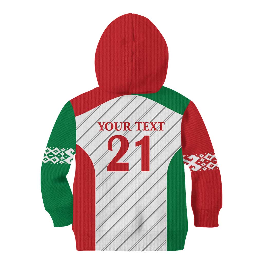 Belarus Football Custom Kid Hoodie Rushnyk Pattern