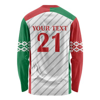 Belarus Football Custom Long Sleeve Shirt Rushnyk Pattern