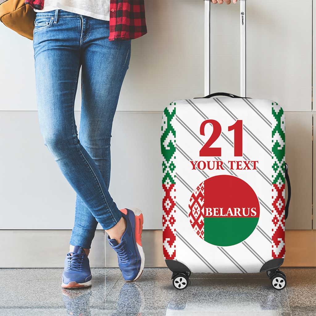 Belarus Football Custom Luggage Cover Rushnyk Pattern
