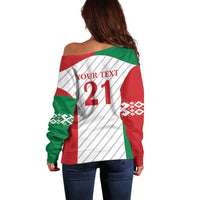 Belarus Football Custom Off Shoulder Sweater Rushnyk Pattern
