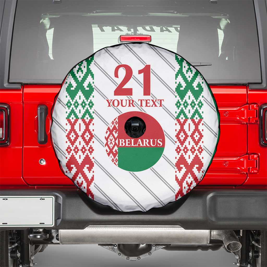 Belarus Football Custom Spare Tire Cover Rushnyk Pattern