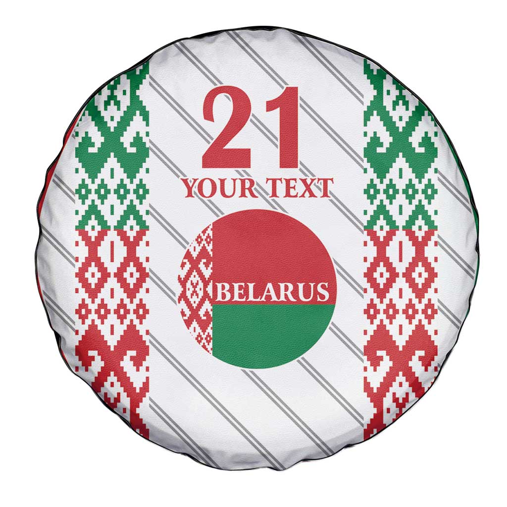 Belarus Football Custom Spare Tire Cover Rushnyk Pattern