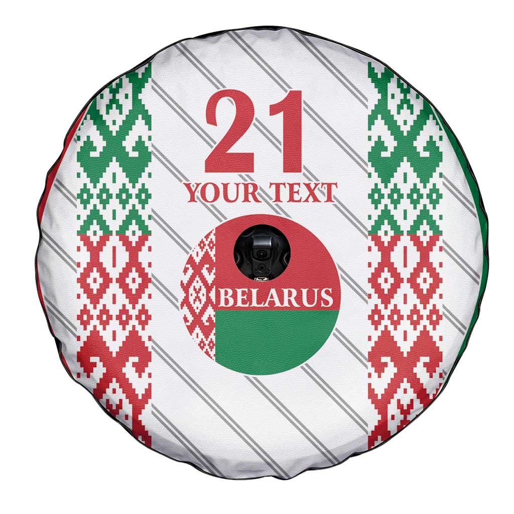 Belarus Football Custom Spare Tire Cover Rushnyk Pattern