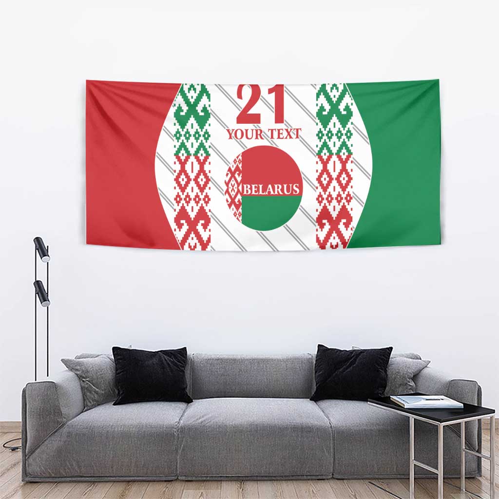 Belarus Football Custom Tapestry Rushnyk Pattern