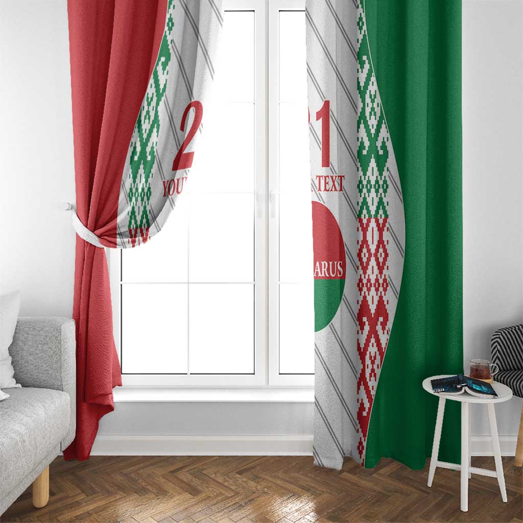 Belarus Football Custom Window Curtain Rushnyk Pattern - Wonder Print Shop