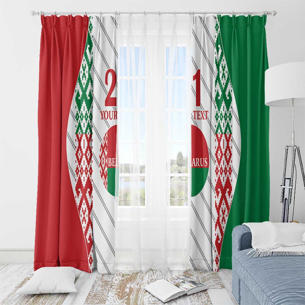 Belarus Football Custom Window Curtain Rushnyk Pattern - Wonder Print Shop
