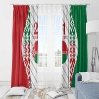 Belarus Football Custom Window Curtain Rushnyk Pattern - Wonder Print Shop