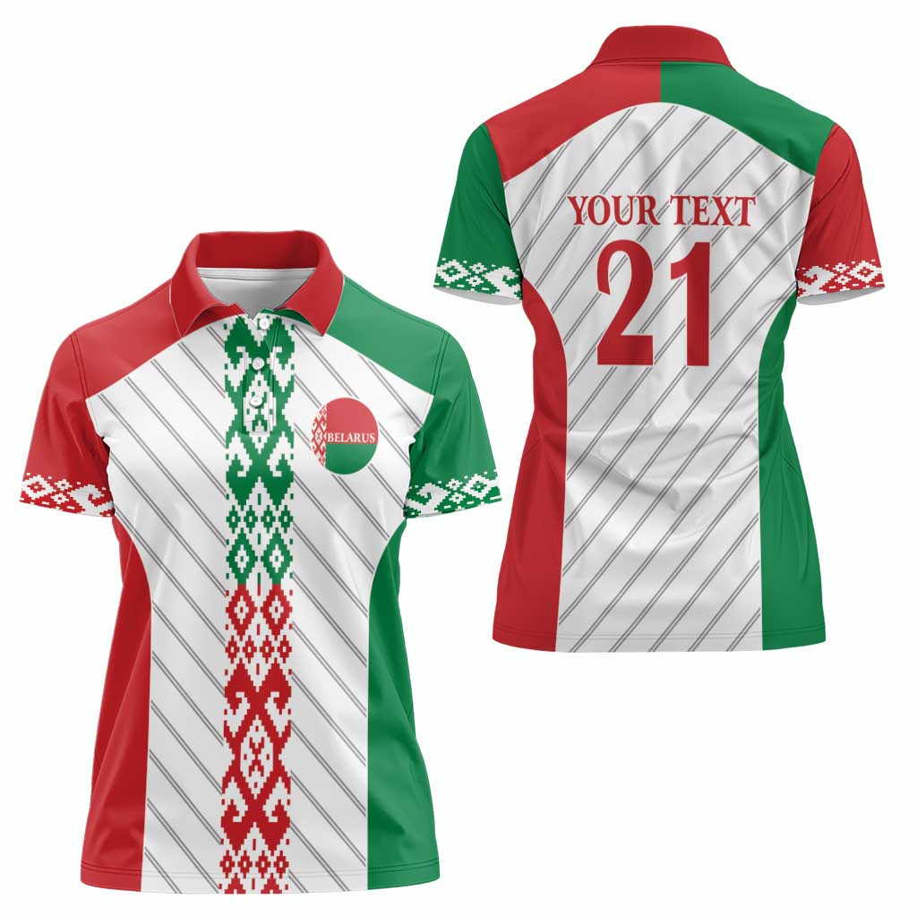 Belarus Football Custom Women Polo Shirt Rushnyk Pattern - Wonder Print Shop