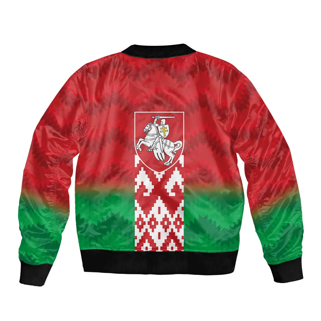 Republic of Belarus Bomber Jacket Pahonia Rushnyk Pattern