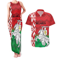 Republic of Belarus Couples Matching Tank Maxi Dress and Hawaiian Shirt Pahonia Rushnyk Pattern