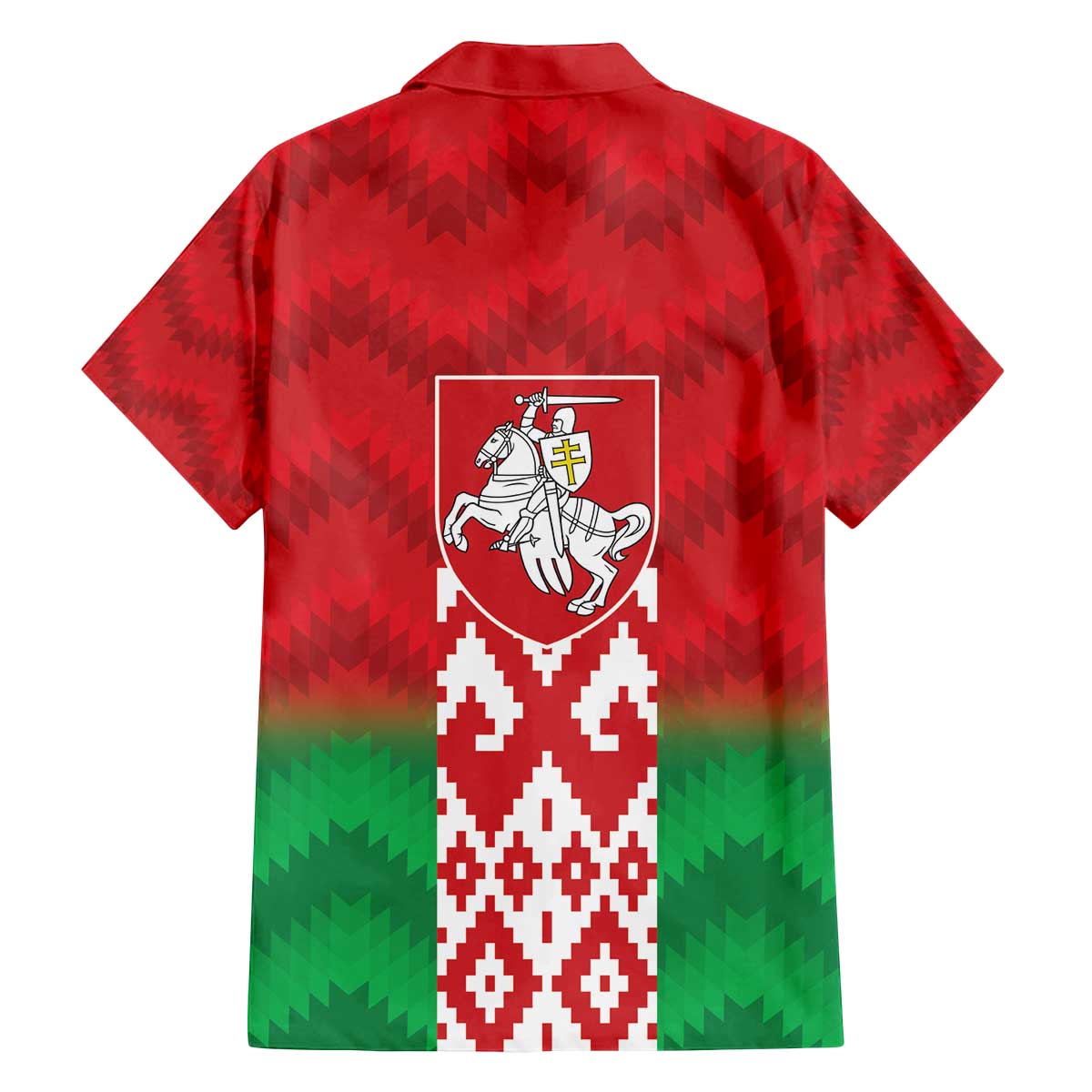 Republic of Belarus Family Matching Off The Shoulder Long Sleeve Dress and Hawaiian Shirt Pahonia Rushnyk Pattern