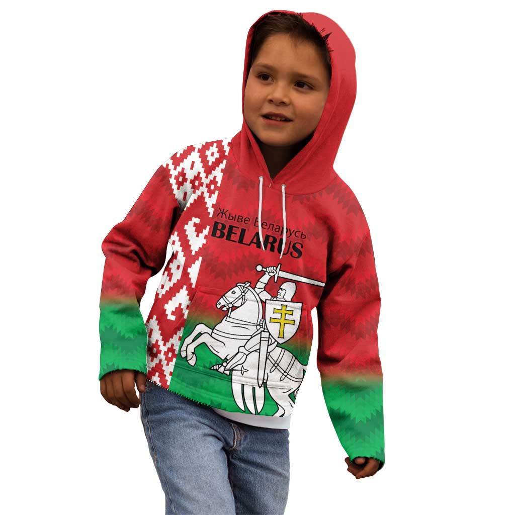 Republic of Belarus Kid Hoodie Pahonia Rushnyk Pattern