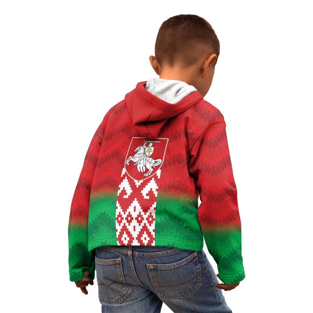 Republic of Belarus Kid Hoodie Pahonia Rushnyk Pattern