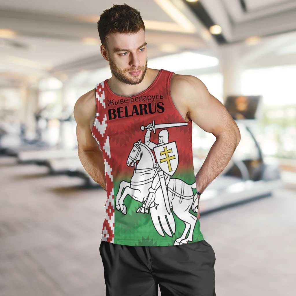 Republic of Belarus Men Tank Top Pahonia Rushnyk Pattern