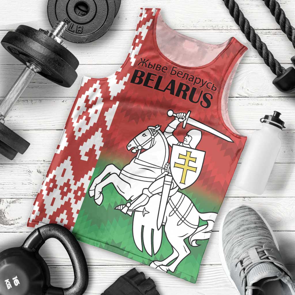 Republic of Belarus Men Tank Top Pahonia Rushnyk Pattern