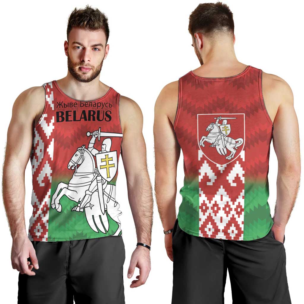 Republic of Belarus Men Tank Top Pahonia Rushnyk Pattern
