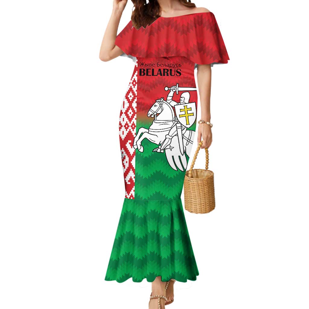 Republic of Belarus Mermaid Dress Pahonia Rushnyk Pattern