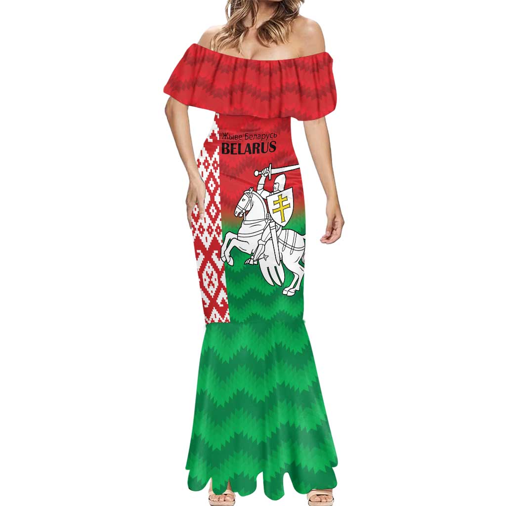 Republic of Belarus Mermaid Dress Pahonia Rushnyk Pattern