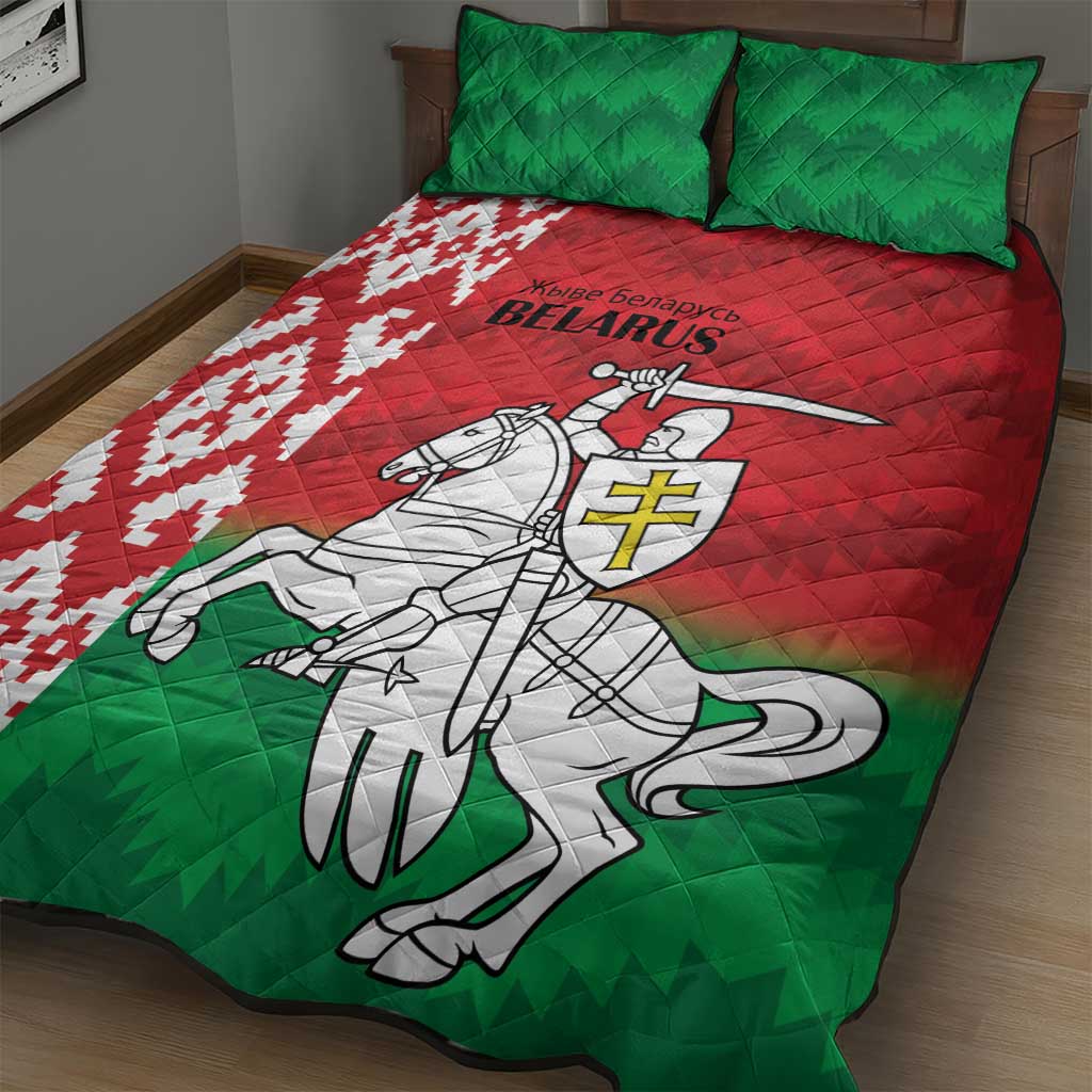 Republic of Belarus Quilt Bed Set Pahonia Rushnyk Pattern