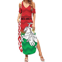Republic of Belarus Summer Maxi Dress Pahonia Rushnyk Pattern