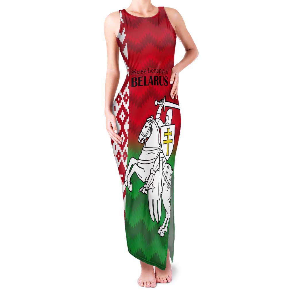 Republic of Belarus Tank Maxi Dress Pahonia Rushnyk Pattern