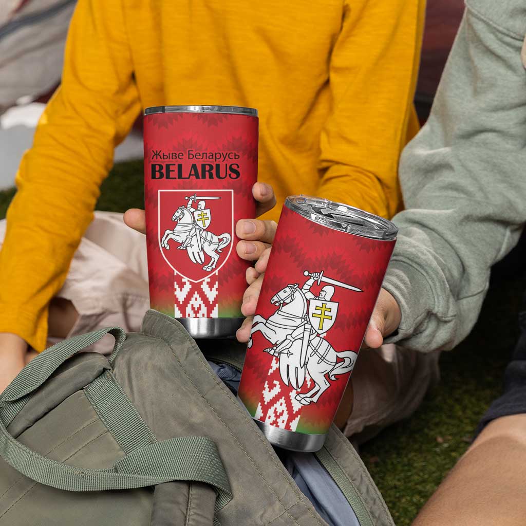 Republic of Belarus Tumbler Cup Pahonia Rushnyk Pattern