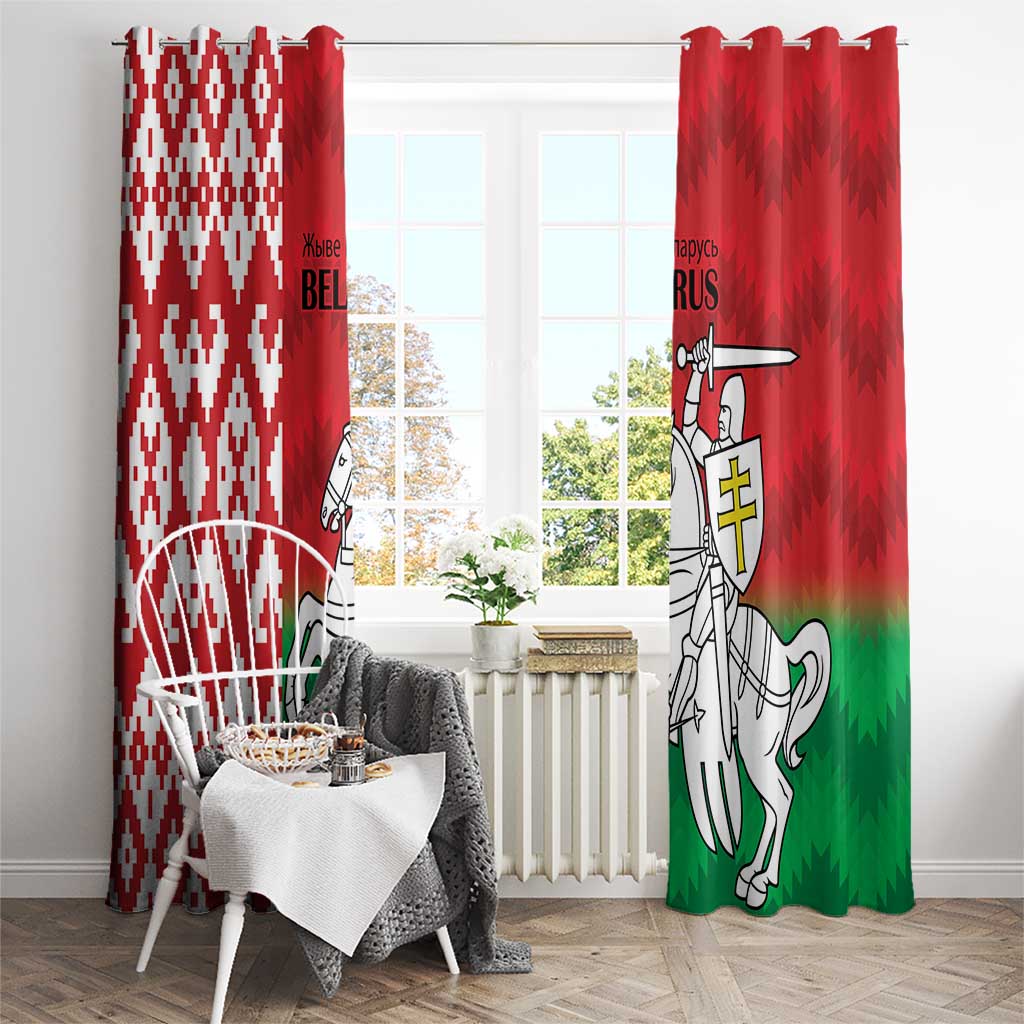 Republic of Belarus Window Curtain Pahonia Rushnyk Pattern - Wonder Print Shop