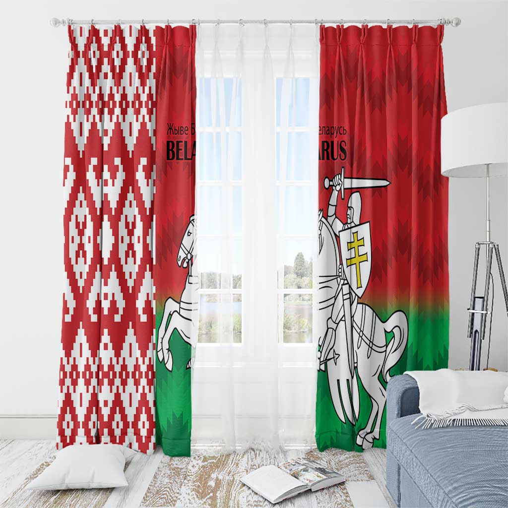 Republic of Belarus Window Curtain Pahonia Rushnyk Pattern - Wonder Print Shop