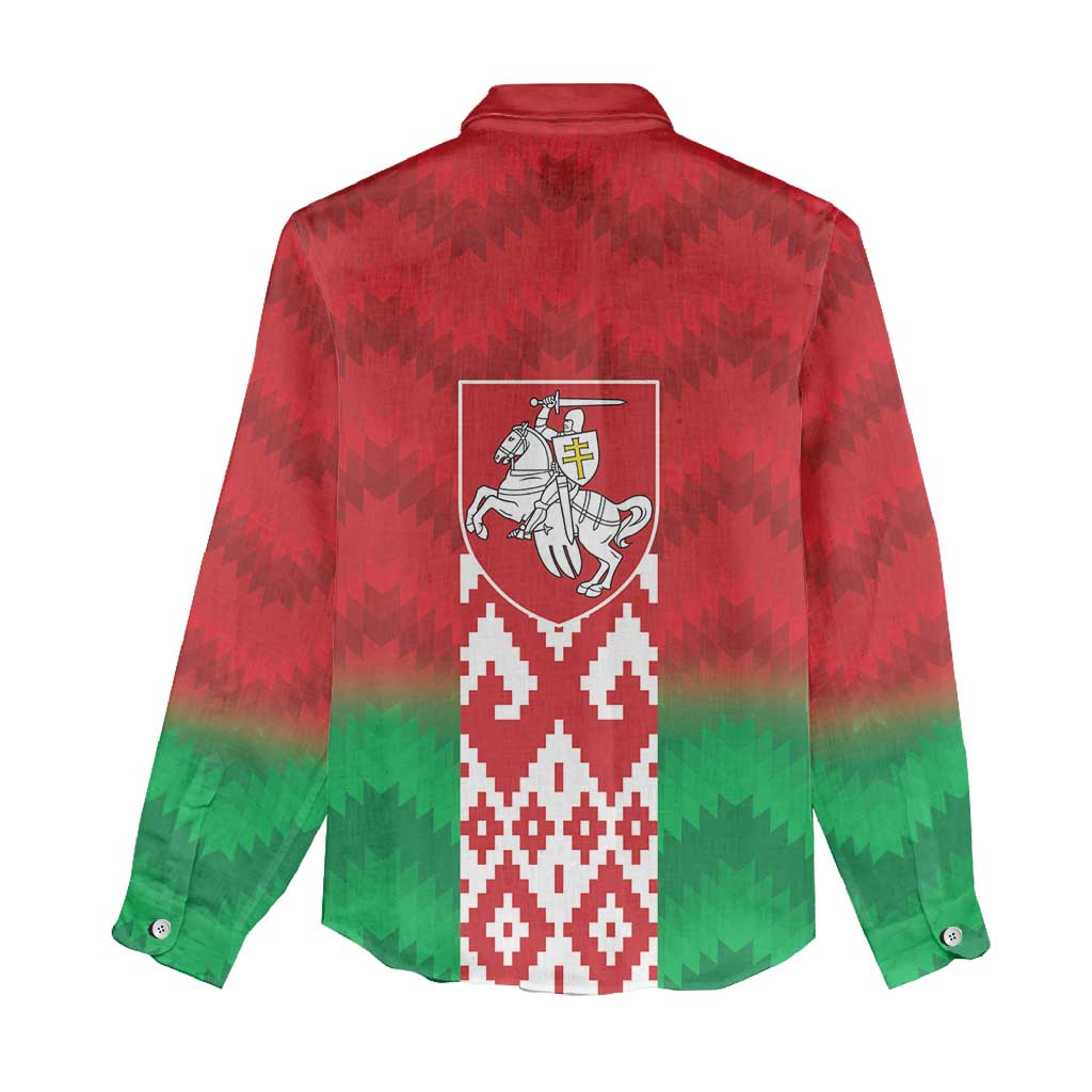 Republic of Belarus Women Casual Shirt Pahonia Rushnyk Pattern - Wonder Print Shop