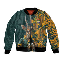 Custom South Africa Rugby Bomber Jacket The Springboks Mascot Sporty Version LT9 - Wonder Print Shop