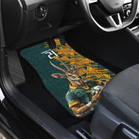 Custom South Africa Rugby Car Mats The Springboks Mascot Sporty Version LT9 - Wonder Print Shop