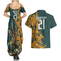 Custom South Africa Rugby Couples Matching Summer Maxi Dress and Hawaiian Shirt The Springboks Mascot Sporty Version LT9 - Wonder Print Shop