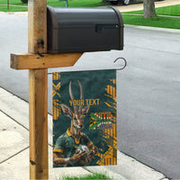 Custom South Africa Rugby Garden Flag The Springboks Mascot Sporty Version - Wonder Print Shop
