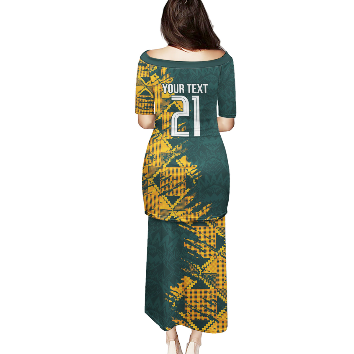 Custom South Africa Rugby Puletasi The Springboks Mascot Sporty Version - Wonder Print Shop