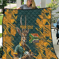 Custom South Africa Rugby Quilt The Springboks Mascot Sporty Version - Wonder Print Shop