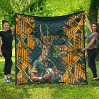 Custom South Africa Rugby Quilt The Springboks Mascot Sporty Version - Wonder Print Shop