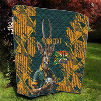 Custom South Africa Rugby Quilt The Springboks Mascot Sporty Version - Wonder Print Shop