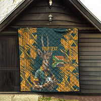 Custom South Africa Rugby Quilt The Springboks Mascot Sporty Version - Wonder Print Shop