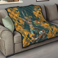 Custom South Africa Rugby Quilt The Springboks Mascot Sporty Version - Wonder Print Shop