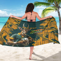 Custom South Africa Rugby Sarong The Springboks Mascot Sporty Version - Wonder Print Shop
