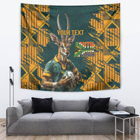 Custom South Africa Rugby Tapestry The Springboks Mascot Sporty Version - Wonder Print Shop