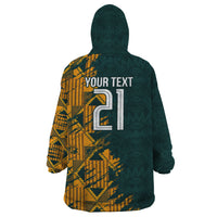 Custom South Africa Rugby Wearable Blanket Hoodie The Springboks Mascot Sporty Version - Wonder Print Shop