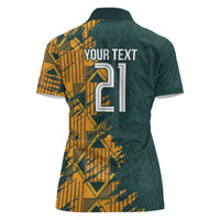 Custom South Africa Rugby Women Polo Shirt The Springboks Mascot Sporty Version - Wonder Print Shop