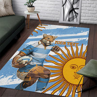 Custom Vamos Argentina Area Rug The Pumas Rugby Mascot Sporty Version LT9 - Wonder Print Shop