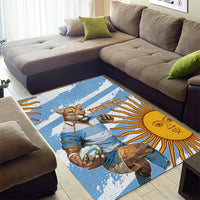 Custom Vamos Argentina Area Rug The Pumas Rugby Mascot Sporty Version LT9 - Wonder Print Shop