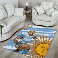 Custom Vamos Argentina Area Rug The Pumas Rugby Mascot Sporty Version LT9 - Wonder Print Shop