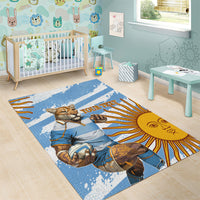 Custom Vamos Argentina Area Rug The Pumas Rugby Mascot Sporty Version LT9 - Wonder Print Shop